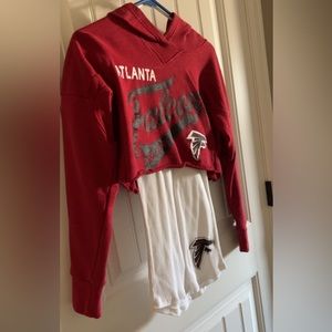 Atlanta Falcons tank with cropped hoodie. Small. NWOT